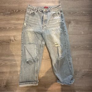 Ripped oversized blue jeans